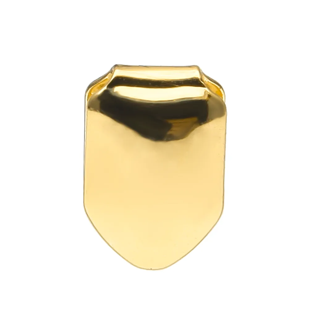 14K vergulde enkele tand FANG Grill Cap hoektanden voor Man Hip Hop Custom GRILLZ