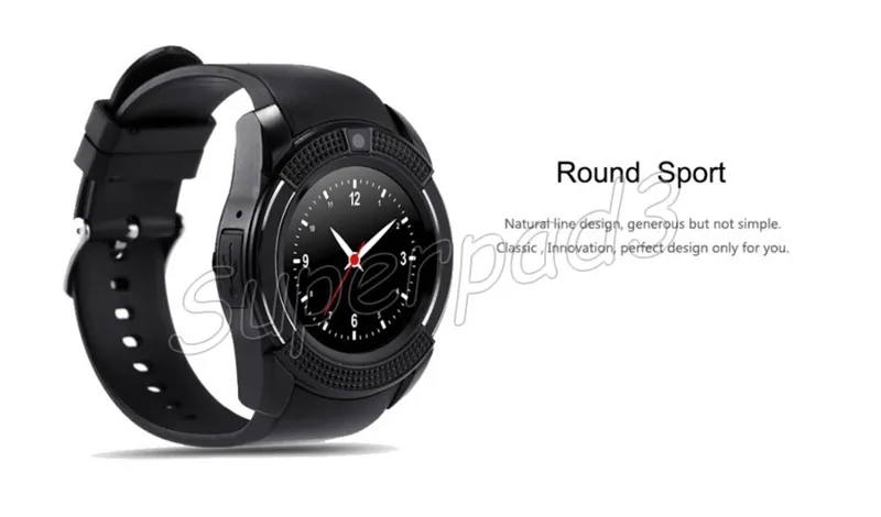 Smartwatch with SIM TF Card Slot 0.3MP Cam Bluetooth for Android iOS Black