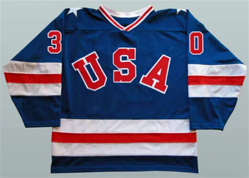 USA Hockey Jersey National Team 30 Jim Craig 21 Mike