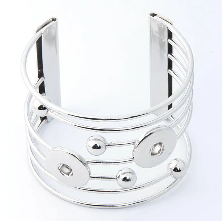 Nieuwe modedraadbangle Diy verwisselbaar kruis rond bangle bracele 18 mm snap armbanden sieraden groothandel 3 stijlen