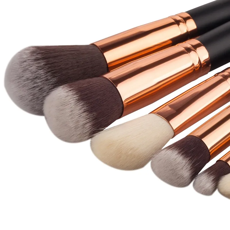 Pro Makeup Brushes Set Foundation Blending Powder Eyeshadow Contour Concealer Blush eyebrow brush pink/slivery/black