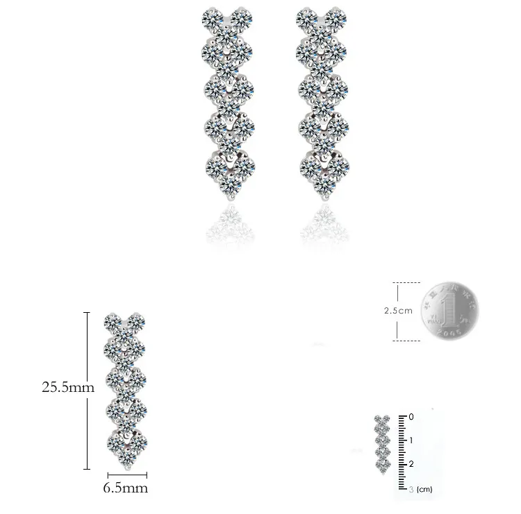 New 925 Sterling Silver Jewelry Sets Engagement Wedding for Brides Ring Earrings Bracelet Necklace N0016902417