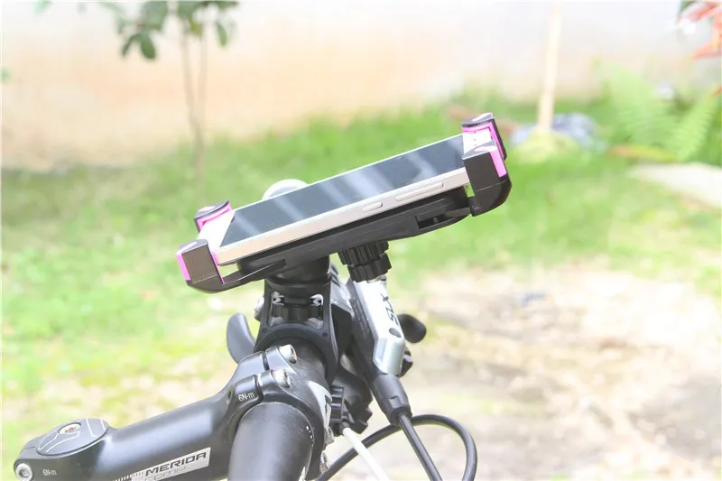 supports de support de téléphone pour vélo, ajustement à 360 °, costume pour iphone7, supports de vélo en nylon pour PC maxi 18.5 * 9.5cm, support de fixation pour guidon
