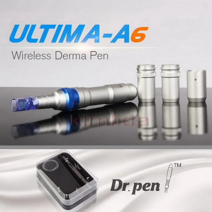 Nieuwe draadloze Derma Pen Ultima A6 Microneedle Dermapen Dermastamp Meso 12 Needles Tattoo Pen voor permanente make -up