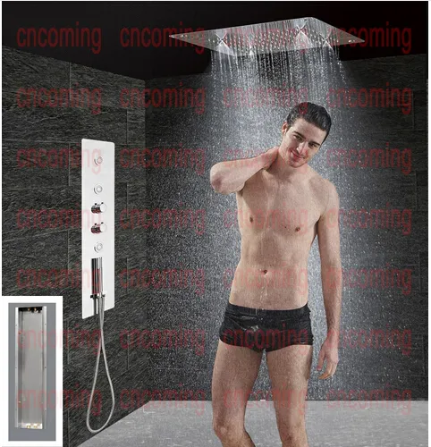 BBathroom Shower Set Accessories Faucet Panel Tap Thermostatic Mixer LED Ceiling Shower Head Rainfall Mist Shower GF5203