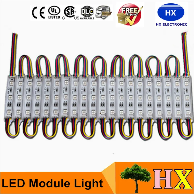 80LM 0.72W 3 Leds SMD 5050 Led Modules RGB Led Pixel Modules Waterproof 12V Backlights For Channel Letter sign Free Shipping