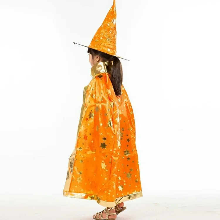 Halloween Cloak Cap Party Cosplay Prop Festival Fancy Dress Costumi bambini Witch Wizard Gown Robe and Hats Costume Cape Kids wa4233