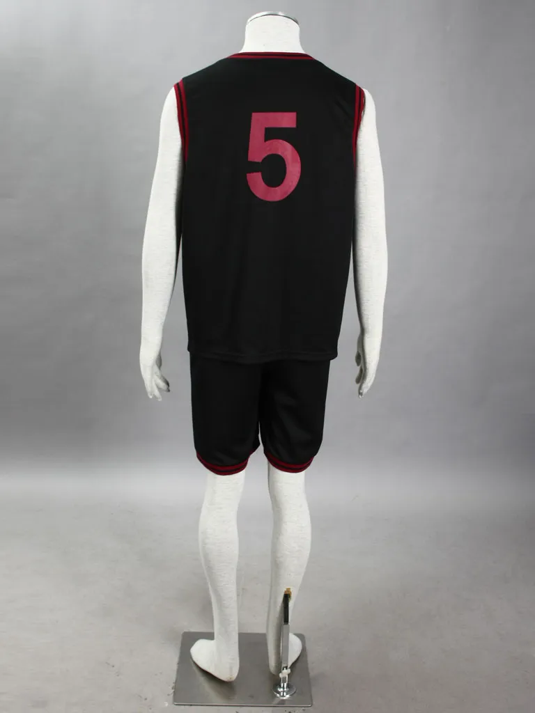 高品質バスケットボールジャージーコスプレ黒子のバスケ大木アームミネNo.5コスプレコスチュームスポーツウェアトップ+シャツブラック
