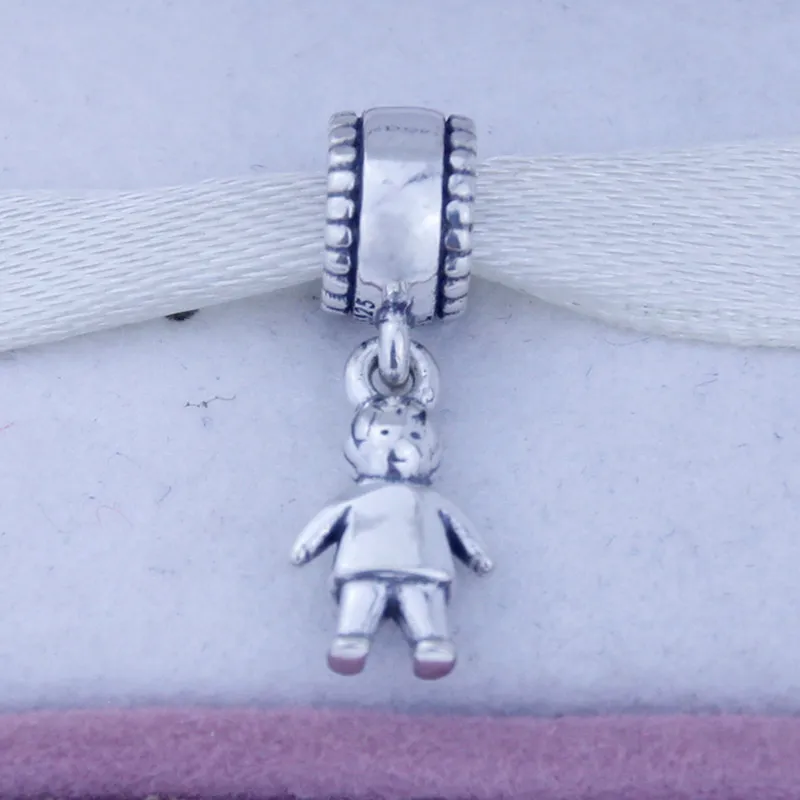 Perline sciolte in argento sterling 925 con nucleo a vite ciondolano i gioielli con perline di fascino del distanziatore con i bambini del bambino, adatto per il braccialetto Pandora 1pz / lotto