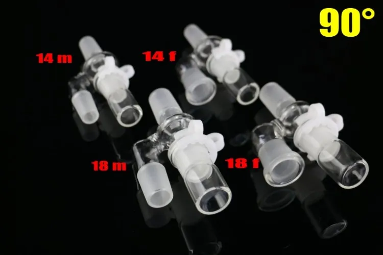 Hookahs Fabrikant Vrouwelijke adapter complete set 45 en 90 graden 14 mm of 19 mm voor glazen bongen olie waterleiding DAB RIGS