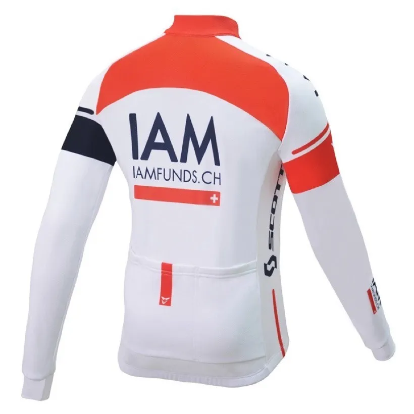 Conjunto de Jersey de ciclismo blanco del equipo IAM, ropa de ciclismo de montaña y de carretera de manga larga para primavera y otoño, 2024