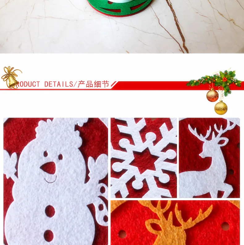 Noel Fincan Mat Yaratıcı Dekorasyon Sehpa cam mat Sevimli Karikatür Coaster Yeni Su Coaster Yalıtım Pad Coaster Doily