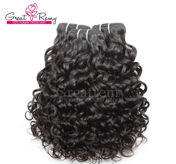 2 unids/lote Extensiones de Cabello Humano Brasileño Remy Virginal Del Pelo Teje la Onda de Agua Gran Extensión Rizada Tramas Del Pelo Teñible Natural Negro