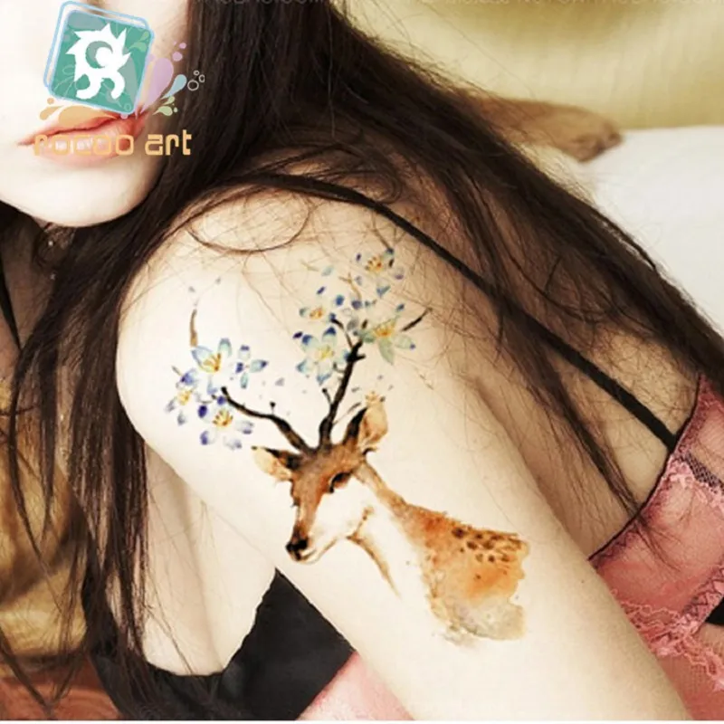 19*12cm Temporary fake tattoos Waterproof tattoo stickers body art Painting for party decoration etc mixed cat owl deer