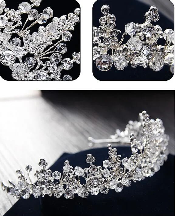 Alta Qualidade Brilhante Novo Bead Wedding Crowns Rhinestone Headpieces Para Nupcial Moda Jóias Cabelo Em Estoque