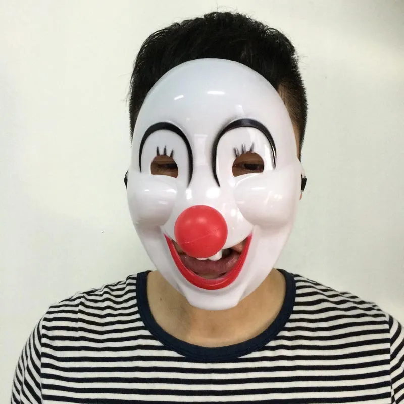 Röd näsa Clown Mask Full Face Carnival Party Masks Funny Halloween Prop Masquerade Party Costume Novelty Gift Gratis frakt