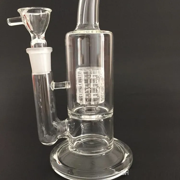 Glass Bong With birdcage Percolator Smoking Pipe For Dry herb wax Tobacco 18.8mm Joint height 9.5 Inch