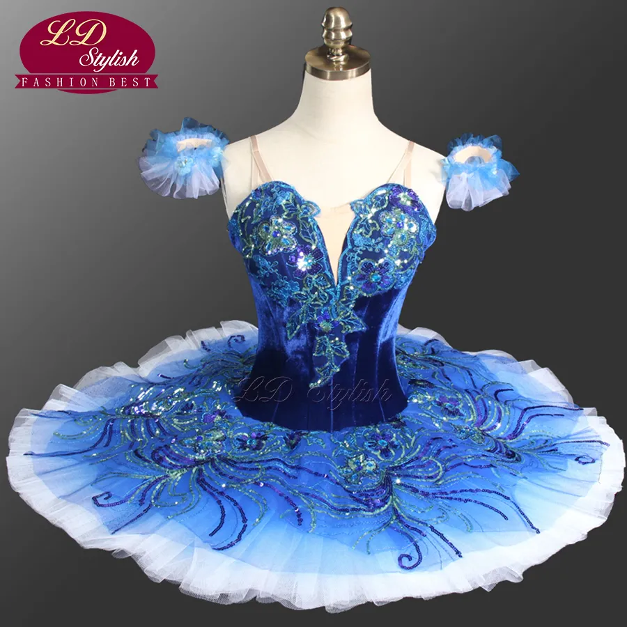 Femmes bleu Royal professionnel Ballet Tutu filles rose casse-noisette Tutu Performance Ballet Costumes LD0081 scène Dancewear