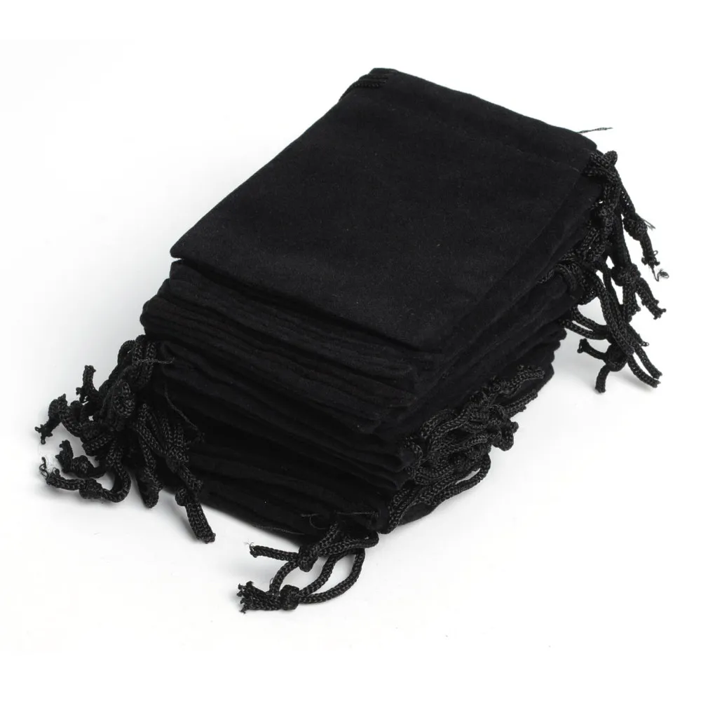 7x9cm Portable Black Velvet Gift Pouch Small Jewelry Bag jewelry Packaging Pouch