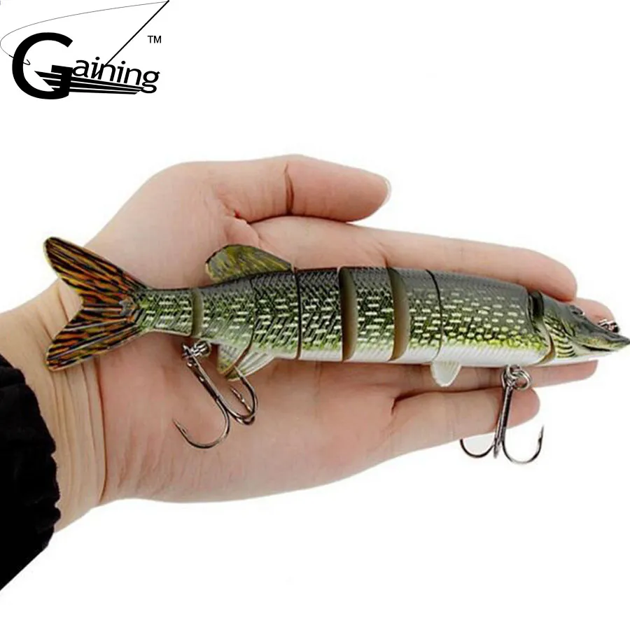 Richiamo di pesca di nuovo design di alta qualità 20 cm / 8 "-65 g Gancio multi esche snodabili 8 sezioni Accessorio per pesca con esca dura con amo triplo