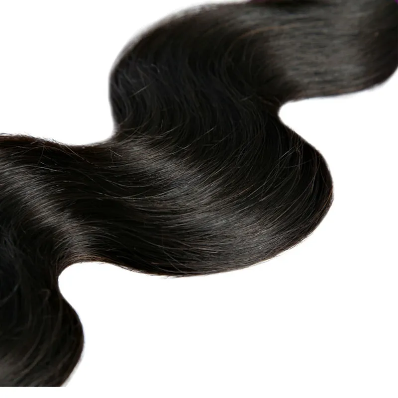 2 Bundles Brazilian Hair Body Wave Raw Natural Human Hair With 1 Lace Closure,Unprocessed Hair Can be Dyed Can be -2