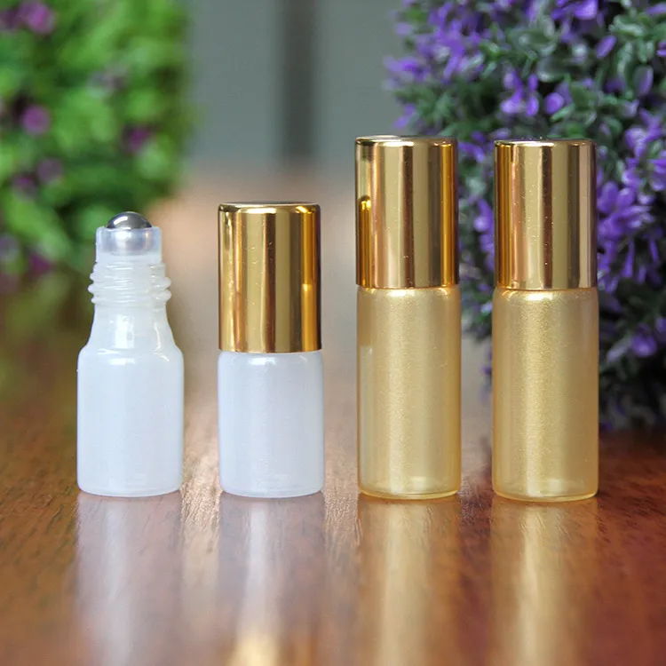 3ML Roll On Bottle Pearl Lustre Colours Rollon Metal Roller Ball Bottle Olio essenziale Fragranza liquida