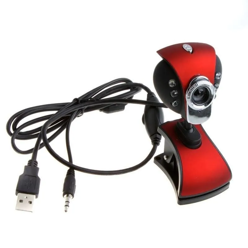 USB 2.0 50.0M 6 LED Webcam Web Cam Camera con Micphone per PC Laptop Computer