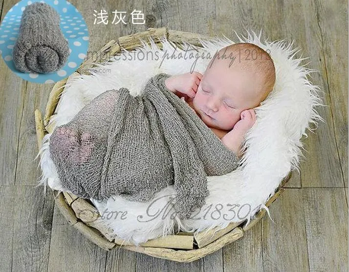 Baby Photography Props Background Cotton Rayon Stretch Knit Wrap Infant Photo Wraps Newborn Babies Blanket 45x160 cm