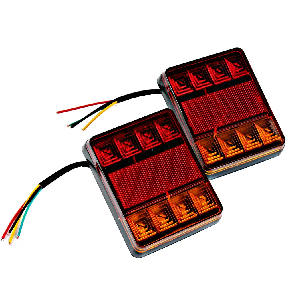 8 LED voiture camion feux d'avertissement feux arrière voiture style pièces arrière pour remorque camion bateau étanche DC 12V voiture feu arrière