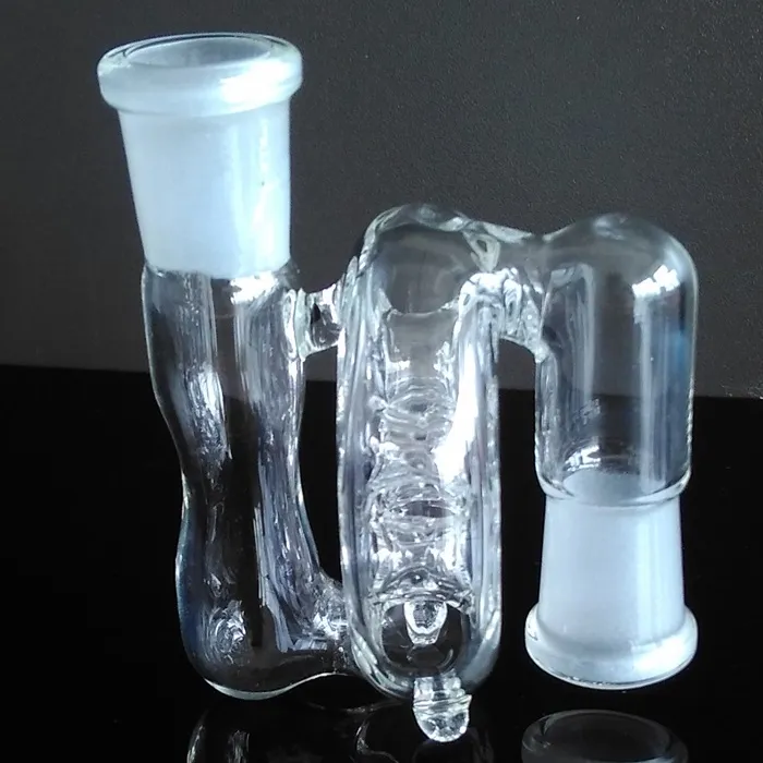 fashion 6cm Glass Bongs mini Ash Catcher 14.4mm to 18.8mm male and female Glass Bong Percolator 18mm to 14mm 