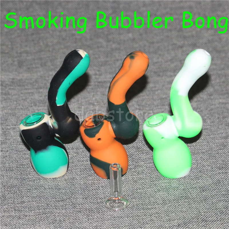 2019 Portable Hookah Silicone Barrel Rigs for Smoking Dry Herb Unbreakable Water Percolator Bong Smoking Oil Concentrate Pipe 6122671