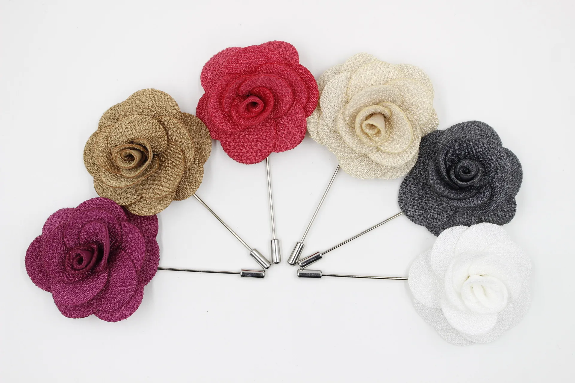 Pins Brooches Lapel Flower Mens Womens Camellia Handmade Boutonniere Stick Brooch Pin Jewelry Dress Accessories Breastpin DIY Fibula Fibule