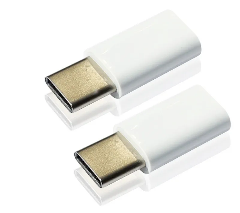 卸売100ピース/ロットUSB 3.1 Type C Male To Micro USB 2.0 5ピン女性データアダプター携帯電話用白色カラー