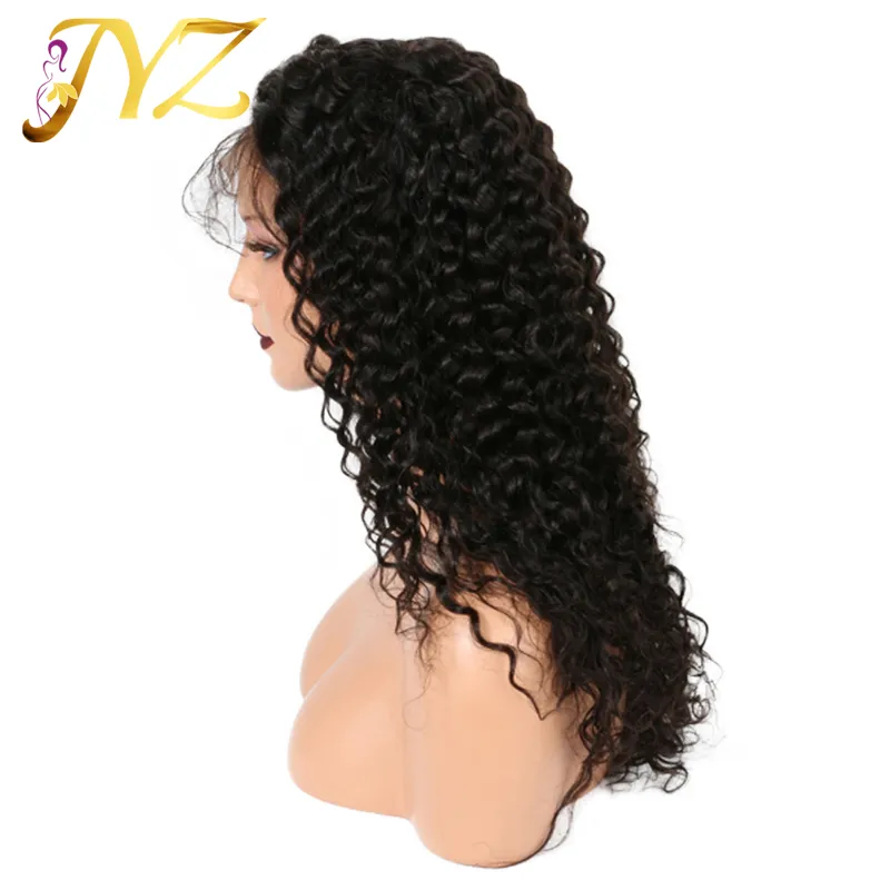 Top Quality Lace Front Wigs Brazilian Malaysian Peruvian 130% Density Swiss Lace Curly Full Lace Wigs Deep Curly Hair