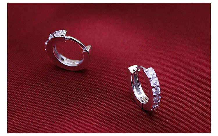 Boucles d'oreilles créoles en argent sterling 925 avec zircon bijoux de mode cadeau de fiançailles pour les femmes livraison gratuite de bonne qualité