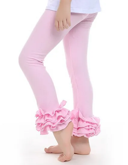 Småbarn barnbarn barnflickor ruffle leggings med 3 rufsade nya flickor rufsar leggings barn posh bomull byxor6034761