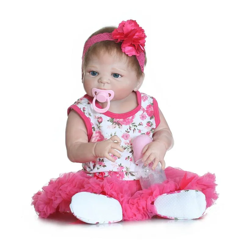 Reborn Baby Doll Realistico 23 pollici Full Silicone Vinyl Baby Doll Look Real Princess Girl Collection Dolls di NPK Doll