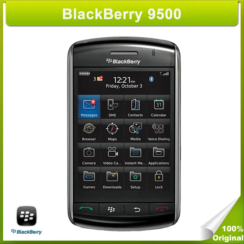 Original Blackberry 9500 recondicionado desbloqueado 3.2MP câmera wcdma gsm rede recondicionada celular