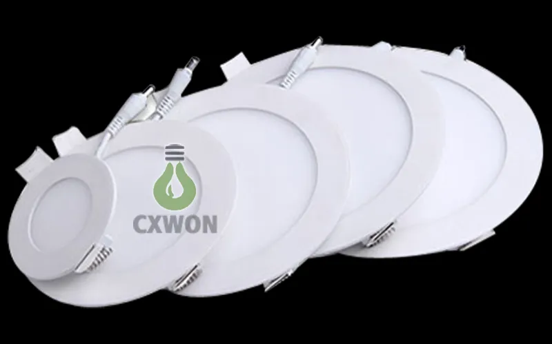 LED-panellampor försänkta lampan 9W 12W 15W 18W 24W Round Square Varm ren cool vit för inomhusbelysning