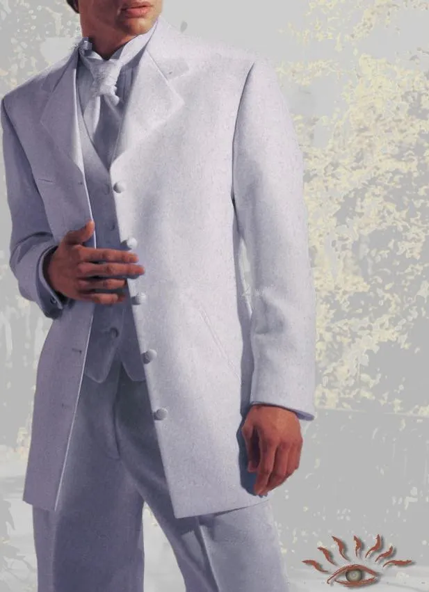 Новый Стиль Пять Кнопок Белый Жених Смокинги Человек Пиджак Пром Платье Костюм Шафер Жениха Мужские Свадебные Костюмы (Куртка+Брюки+Жилет)