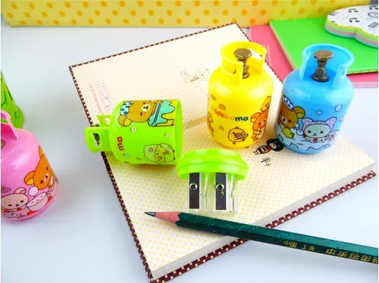 Kawaii Stationery Gas Cylinder Plastic Random Color Pencil Sharpener Shool & Office Supply Korean Stationery Cute Stationery