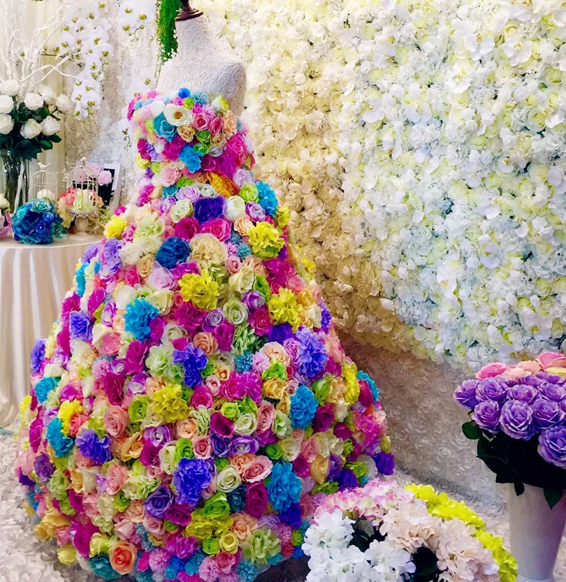 인공 수국 꽃 웨딩 파티 중앙에있는 장식물 꽃 장식을위한 줄기와 플라스틱 꽃 수국 꽃 머리를 헤드
