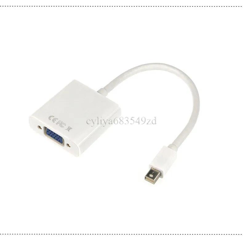 50 stks Thunderbolt DisplayPort Display Port Mini DP naar VGA-adapter Converter Kabel voor MacBook PC Retail Pack White