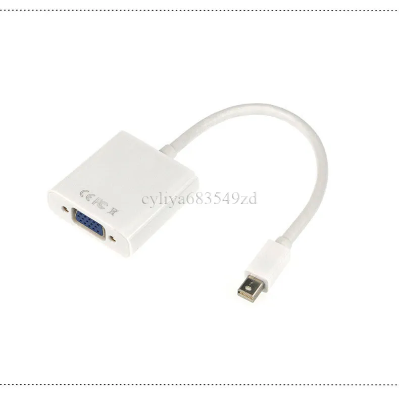 50 adet Thunderbolt Displayport Ekran portu Mini DP Macbook PC için VGA Adaptörü Dönüştürücü Kablosu Perakende Paketi Beyaz