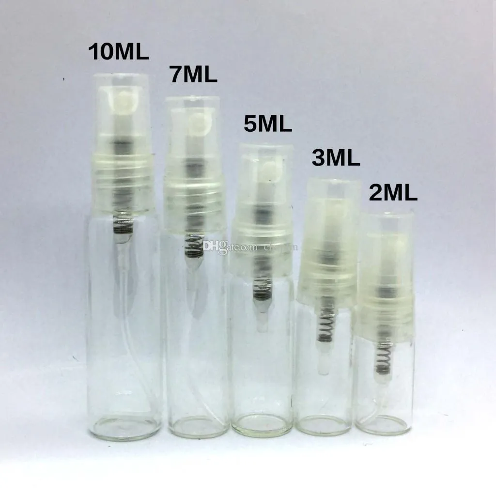 2 3 5 7 10 мл грамм Размер мини прозрачный стеклянный распылитель распылитель атомайзер многоразового использования флакон духов флакон штраф туман пустой косметический образец подарочный контейнер