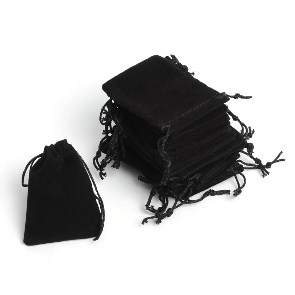 7x9cm Portable Black Velvet Gift Pouch Small Jewelry Bag jewelry Packaging Pouch