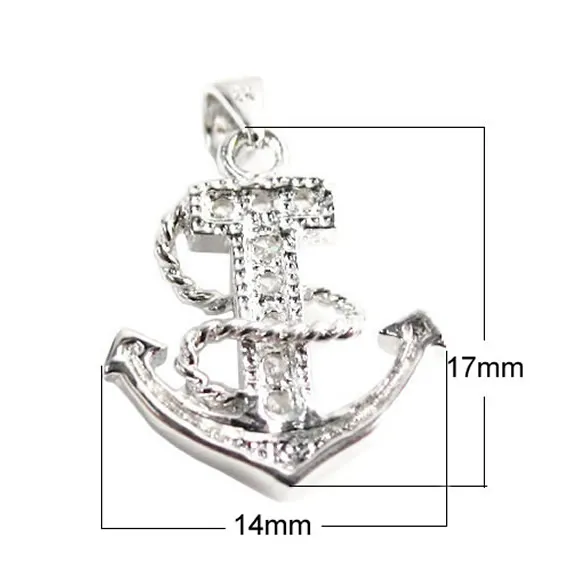 Beadsnice Anchor Charms Pendant for Women Necklace Making 925 Sterling Silver Small Pendants Fashion Gift for Friends ID 26208200W