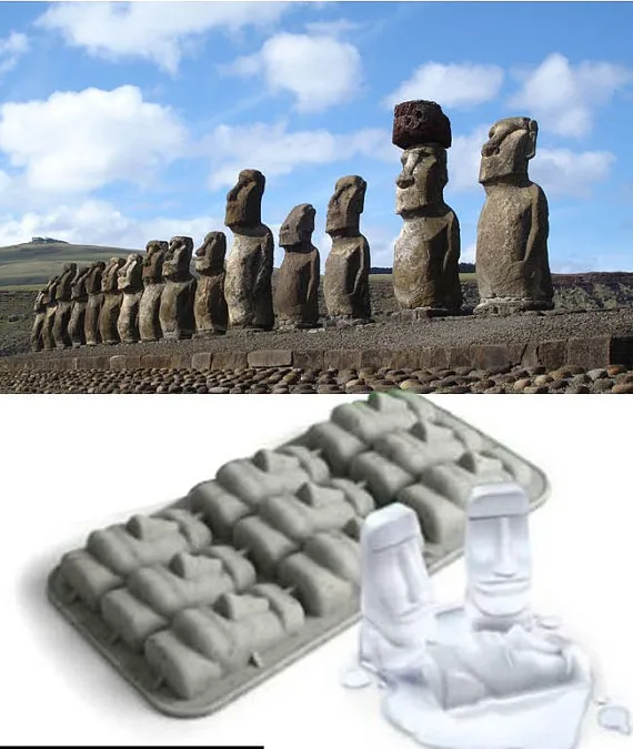 Easter Island Statyes Cake Mold flexibel silikon tvålform för handgjorda tvålljus godis bakvara bakformar köksverktyg ic2811