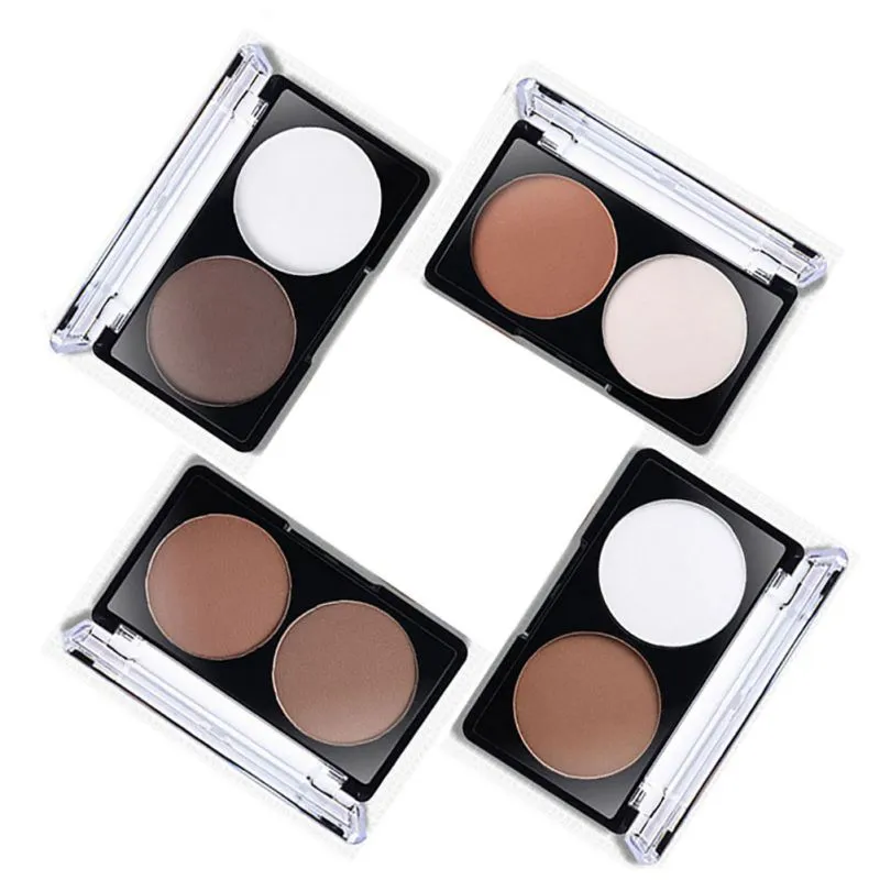 Vente en gros - 4 modèles de poudre d'ombrage pour le visage, surligneur, bronzant, ensemble de palette, maquillage, contour du visage, toilettage, poudre pressée PL1