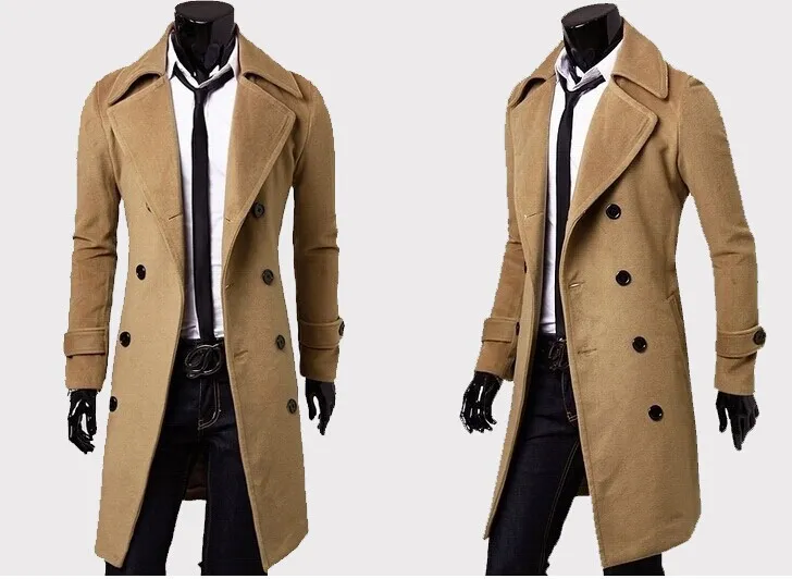 Mens Designer Kläder Trench Coats Gratis Frakt Vinter Fashion Single Breasted Cashmere Jacket Coats Men Overcoat Casacos